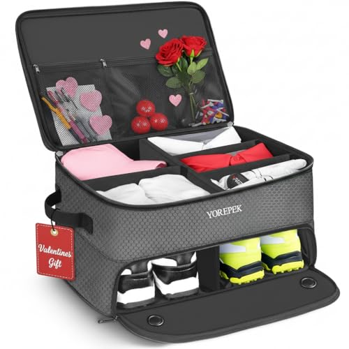 YOREPEK 2 Layer Golf Supplies Trunk Organizer, Sturdy Car Trunk