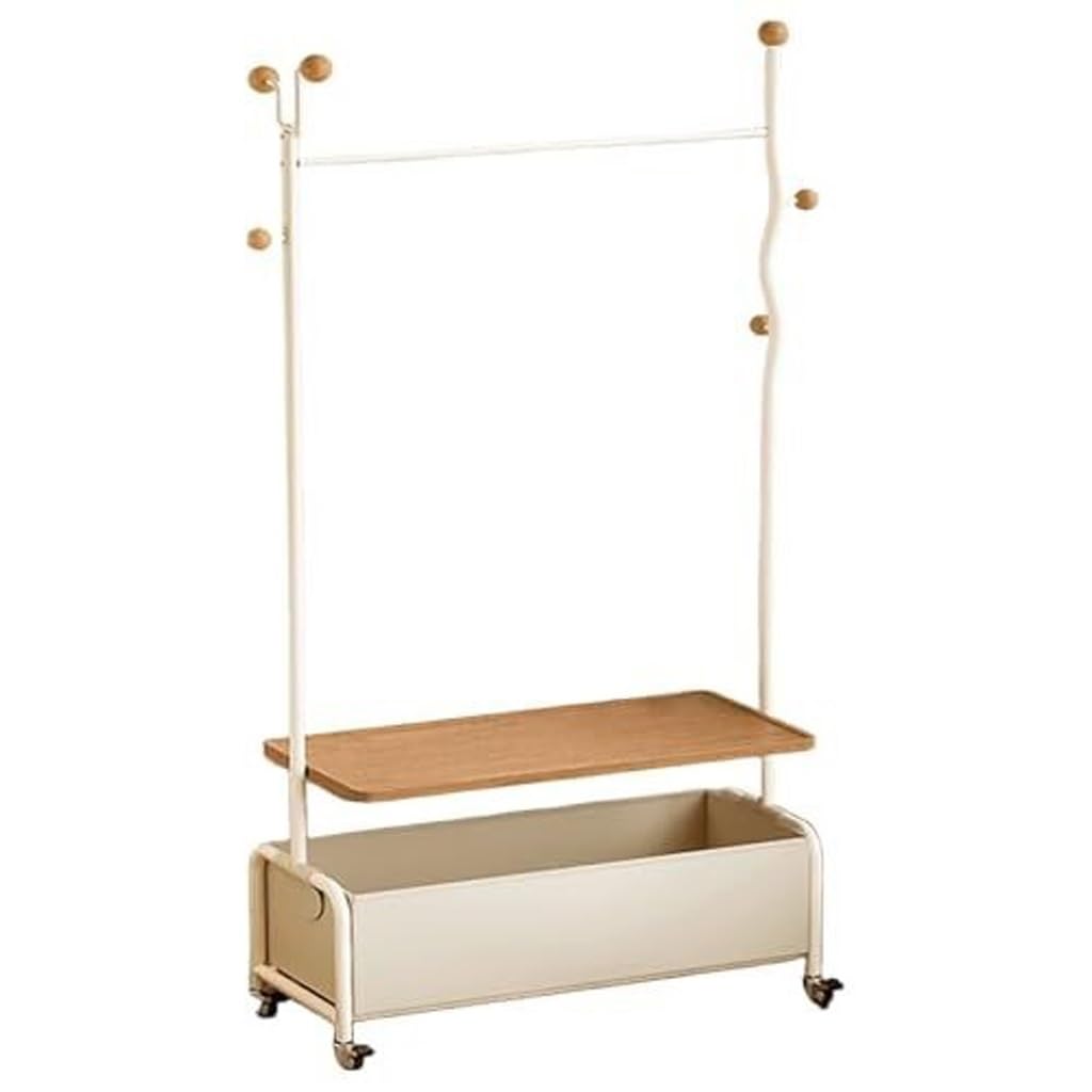 Portant à vêtements d'angle mobile pour salon et entrée au design épuré