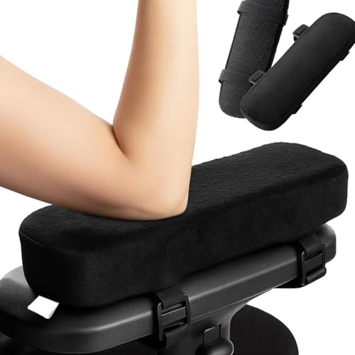 Image of Clefairy Arm Cushions for Office Chairs Office Chair Armrest Pads, Memory Foam Arm Cushions for Office & Computer Chairs, Soft Elbow Support Arm Rest Covers for Desk Chair,(Black)