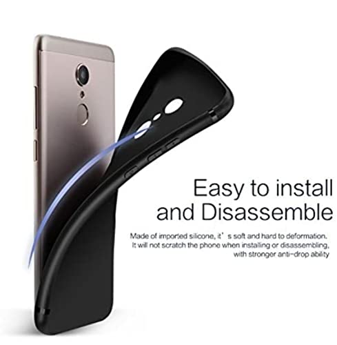 Image of Mobile Back Cover Case for Xiaomi Redmi 5 (Silicone Case|CameraProtection|Black SC1510)