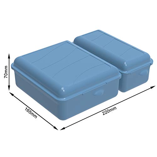 Rotho, Fun, Vesper box with two separate compartments, Plastic (PP) BPA-free, blue, 1,05l + 0,55l (22,0 x 16,5 x 7,0 cm) - Image 4