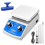 ANPOOZ Magnetic Stirrer Hot Plate 2000ml Stirring Capacity 5 x 5 inch Max 520°F Hotplate and 100-2000 RPM Lab Stirrers, Stir Bar Retriever, 1 Stir Bar & Support Stand Included