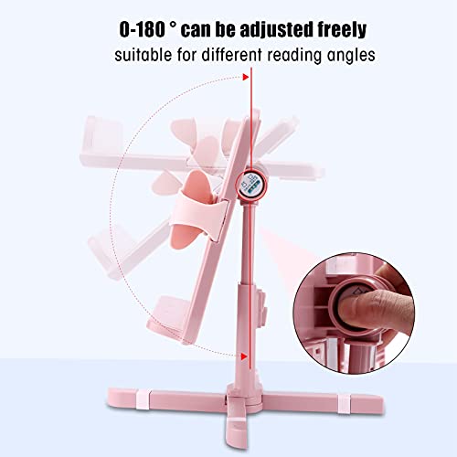 Book Stand, Book Holder Multifunctional Multi Heights Angles Adjustable Large Panel Portable Book Stand For Recipe Tablets(Polvere Cremisi Chiara) #TOP3