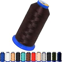 Heavy Duty Thread 1800 Yards Size T70#69 210D/3 All Purpose High Strength Polyester Sewing Thread for Weaves, Upholstery, Jeans and Weaving Hair, Drapery, Beading, Purses, Leather Choco Brown