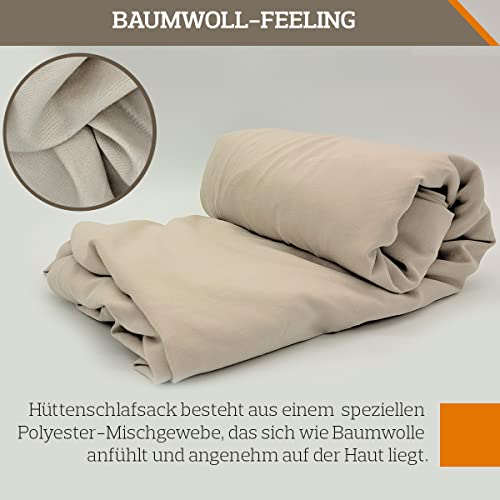 MOUNTREX® Hut Sleeping Bag, 220 x 90 cm, Ecru, 1 Person, Summer, Ambient Temperature 15°C to 25°C, Synthetic Fibre Fill - Image 3