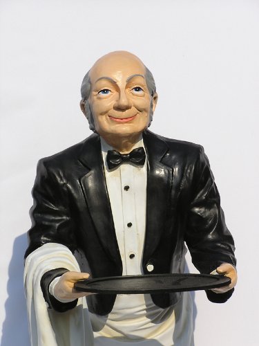 Butler Jeams Figur Diner Statue Opa Old Man Skulptur (Schwarz)