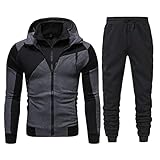 Asija Trainingsanzug Herren Jogginganzug Sportanzug Freizeitanzug Männer Sweatshirt mit Kapuze Sport Sportanzug Jogginghose Gym Fitness Sportbekleidung Kapuzen Sweatshirt Oberteil Set