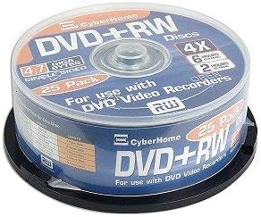 4x 4.7GB DVD+RW Media - 25 Piece Spindle