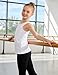 Auranso Girls Tank Tops Cotton Sleeveless Undershirts Athletic Shirts Racerback Dance Outfit Workout Tops White 11-12 Years