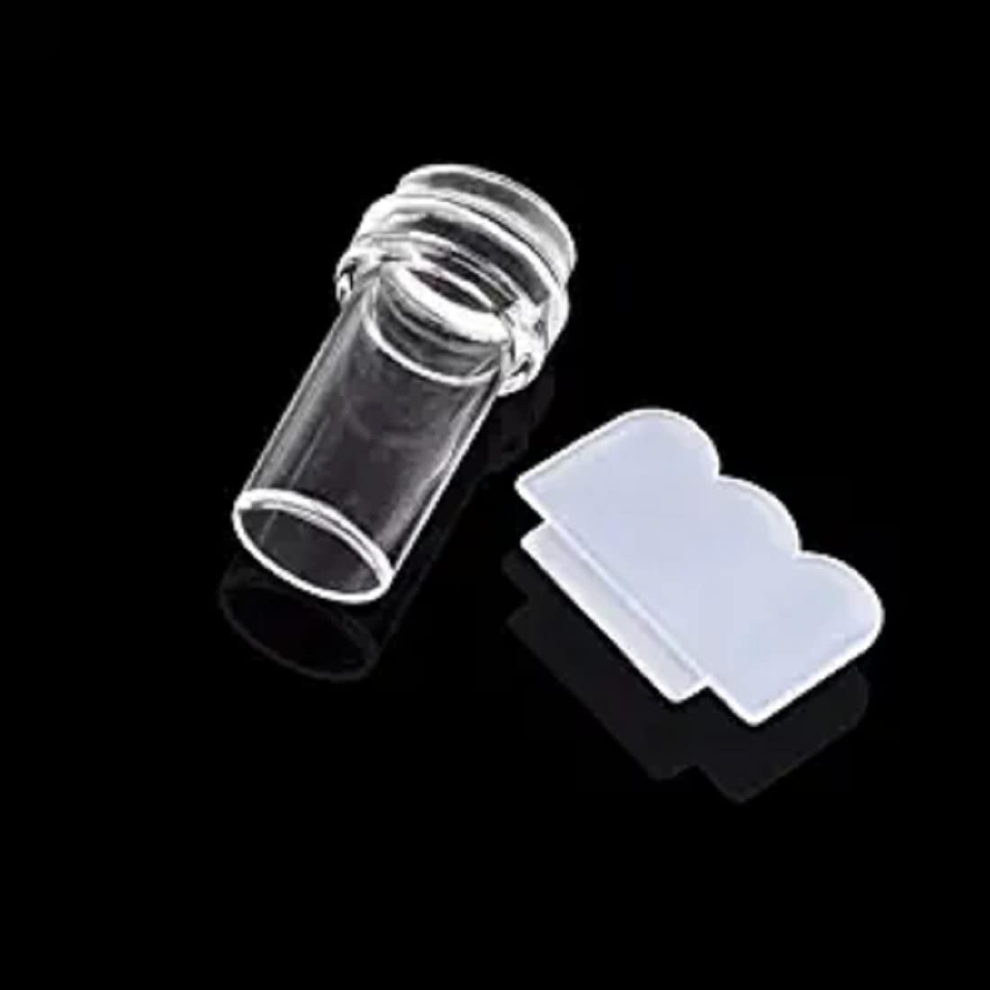AKADO Nail Art Stamper, Silicone Clear Stamping Jelly with Nail Scraper, Transparent Art Stamp Kit DIY Nail Art Decor Tool Nail Printing Stamper