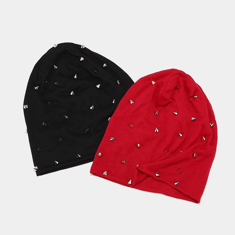 CORIRESHA Unisex Y2K Knitted Hat Hip-Hop Style Studded Beanie - Image 4