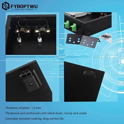 2 Packs 24 Singlemode 24 Port SC-APC Rack Mount Enclosure Box & Splice Trays Fiber Cables Kit (Include Pigtail & Couplers), 24 Core LGX Loaded Patch Panel Box fits for 19 Racks Cabinet