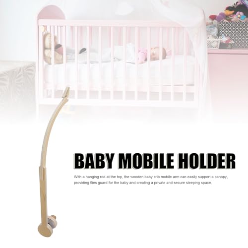 Crib Mobile Arm, Bird Shape Baby Mobile Hanger Crib Stable Height Adjustable Wooden Baby Mobile Holder Anti Slip Attachment Clamp