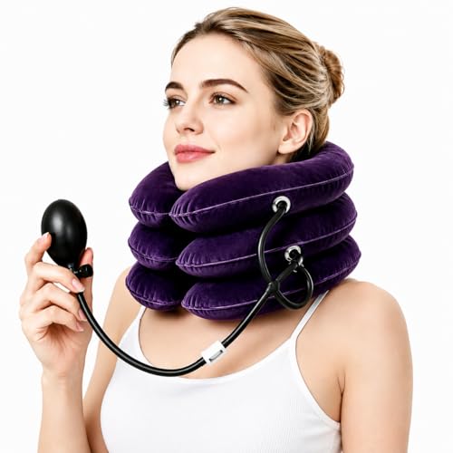 Image of Neck Stretcher,Inflatable Cervical Traction Neck Device,Neck Relief Tool,Adjustable Cervical Brace, Home Use Cervical Brace for Neck Decompression
