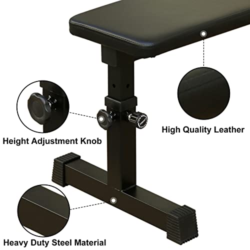 Weight Bench for Strength Training Flat Bench Press 5 Levels Adjustable 43.3 Inches Long Workout Benches for Home Gym 440lb Weight Capacity