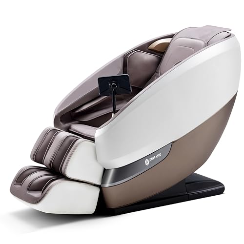 Image of ZEITAKU ANSHIN Massage Chair Recliner: Full Body Massage, 18 Rollers Tuina Tech, 16 Auto Progs, Zero Gravity, Back Heat, Foot Massage, BT Speaker, LCD Display, Voice Control