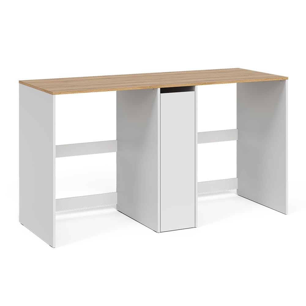 Vicco Armario para Lavadora Viktor, Blanco/Roble Artesanal, 159.8 x 88.2 cm con 3 Compartimentos
