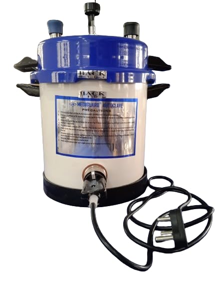 Image of Electric Autoclave Pressure Cooker Type (11x9 Inch) Powder Coated Autoclave Sterilizer Electric & Sterilizer Dressing Drum Heavy Duty size 8x8 inch & 6X6 inch 1 Extra Element Free