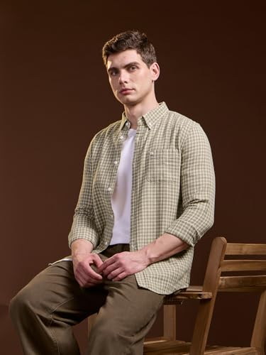 Image of THE BEAR HOUSE Men's Multi-Color Cotton Checked Flannel Overshirt