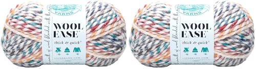 Image of Lion Brand Yarn Wool-Ease Thick & Quick Yarn, Soft and Bulky-Yarn for Knitting, Crocheting, and Crafting, 1 Skein, Hudson Bay (Pack of 2)