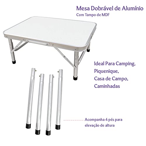 Mesa Dobrável Portátil Vira Maleta Camping Praia 60x45cm MM House