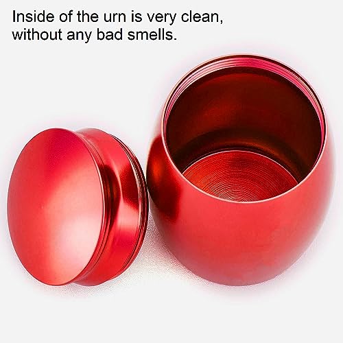 Image of Red Small Keepsake Urns for Human Ashes with Angel Wings | 2.7Inch Small Cremation Urns for Human Ashes,Aluminum Mini Decorative Keepsake Urns for Human Ashes Adult Female /Mom
