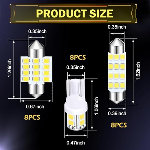 Kit 24 Lámparas LED para Interior de Auto Blanco miniatura 2