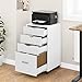 Produktbild YITAHOME Mobiler Aktenschrank mit Rädern, Rollcontainer mit 4 Schubladen, Bürocontainer Schubladenschrank Rollschrank Rollwagen, Schubladenkommode für Zuhause Büro, 42 * 40 * 73CM (Weiß)