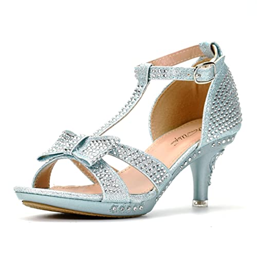 Image of Nova Utopia Toddler Little Girls Low Medium Heel Dress Sandal Flower Girl Shoes (size 9-4)