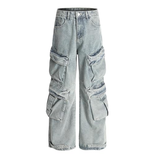 Men's Jeans American Retro Multi-Pocket Workwear Casual Commute Daily Pants2