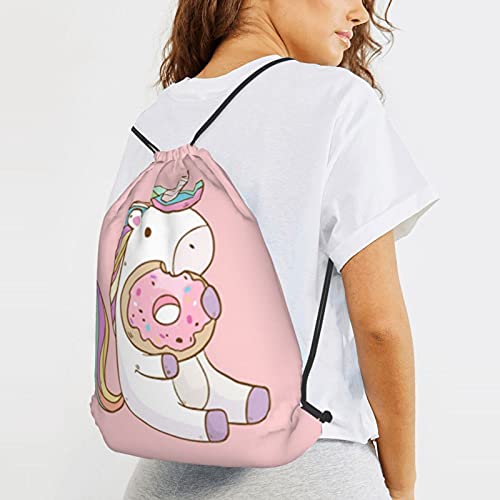 Cute Unicorn Drawstring Bag Backpack For Kids Women Girls Gym String Bags Waterproof Resistant Nylon For School Shopping Sport Yoga #TOP5