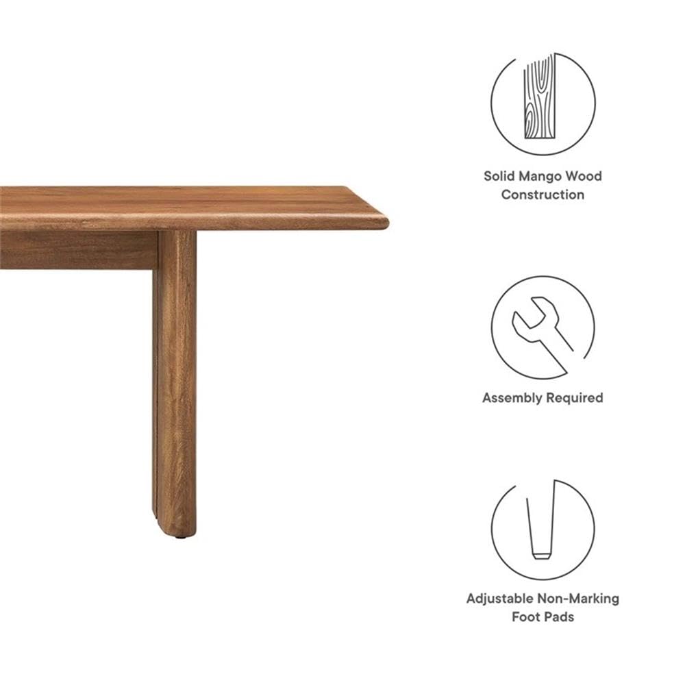 Modway EEI-6345-WAL Amistad 72" Wood Bench, Walnut