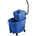 Rubbermaid Commercial Products WaveBrake 2.0 35 QT Side-Press Mop Bucket and Wringer, Blue (FG758888BLUE)