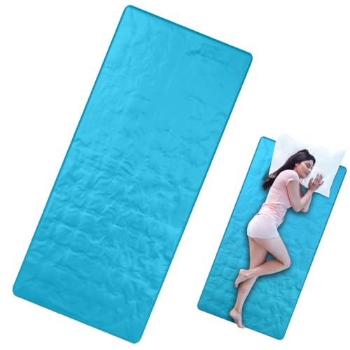 Drydiet Kühlmatte für Schlaf, kühlende Matratzenauflage, Gel für Bett, lindert Schmerzen, sommerliche Hitzewallungen, Erwachsene, Haustiere, kein Wasser oder Strom erforderlich (Hellblau, 152,4 x 50,8
