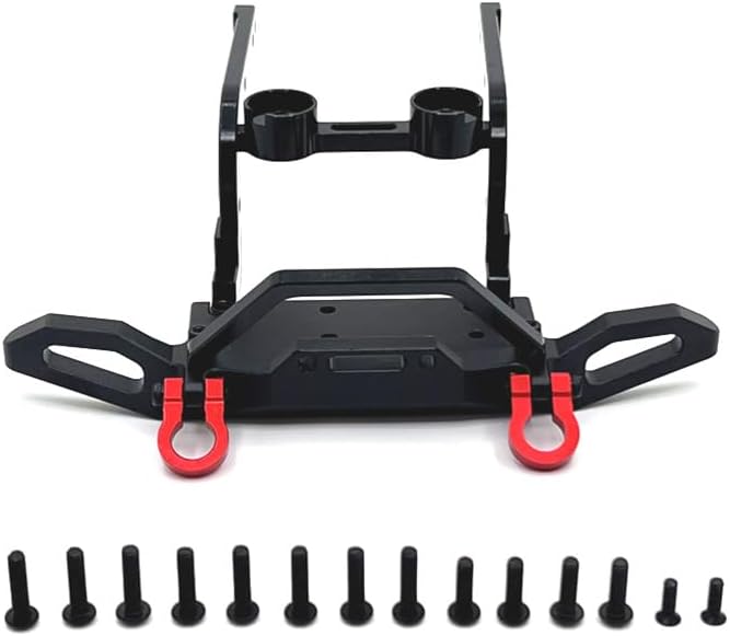 Metal Bumpers for Hyper Go 1/12 H12Y H12Y+ RC Car Front Bumper with Tow Hooks Upgrade Parts (Black)