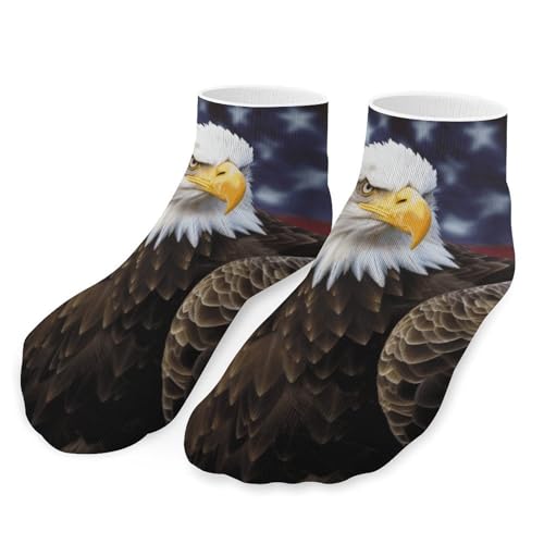 American Bald Eagle Socks for Women Men Cotton Sock Soft Short Sock Moisture-Wicking Sock for Running Sports Sock Ankle Socks Low Cut Thin Sock