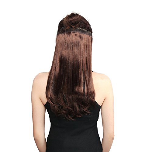 Neitsi 14" Straight Clip in Hair Synthetic Hair Extensions 3pcs/set Clip-on Hair Weft (R-Brown(#565))