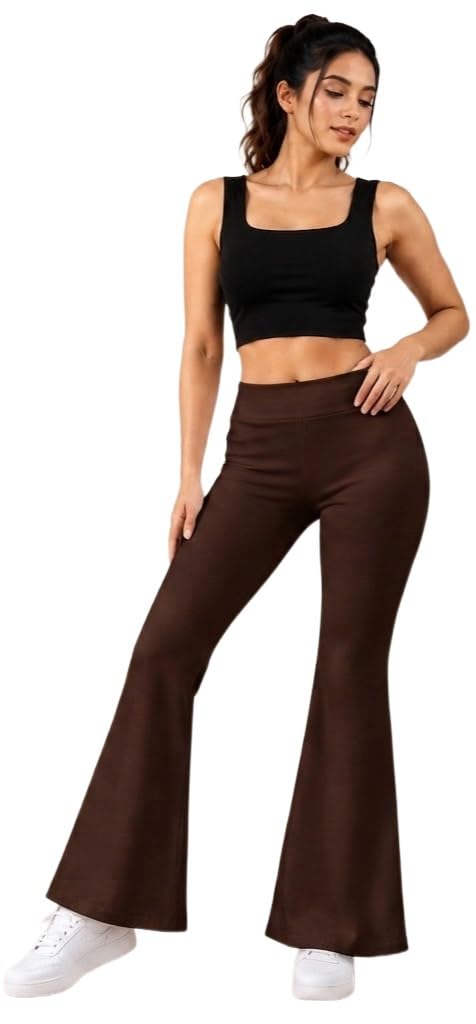 women flare pants for women, high waist flared pants, bell bottom trousers for womens, wide leg pants for womens, stretchable flare trousers,casual wear bottomwear