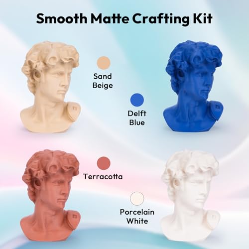 Image of AMOLEN PLA Matte 3D Printer Filament Bundle, PLA 1.75mm Craftsman Color Quartet Set, Porcelain White /Terracotta /Delft Blue /Sand Beige, 200g X 4 Spools