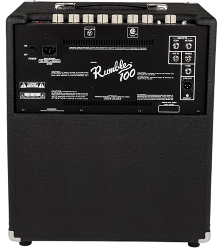 Image of Fender Rumble 100 V3 Bass Amp for Bass Guitar, 100 Watts, with 2-Year Warranty 12 Inch Eminence Speaker, Overdrive Circuit, Tone Voicing, Effects Loop and Direct XLR Output | 100W Class-D Combo, 12 Eminence Special Design Speaker, Footswitchable Overdrive, 3-Voicing Switches, Effects Loop, Xlr Di