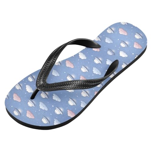 Flip Flop Sandals Ufo Cloud Print for Women Men Beach Outdoor XS2