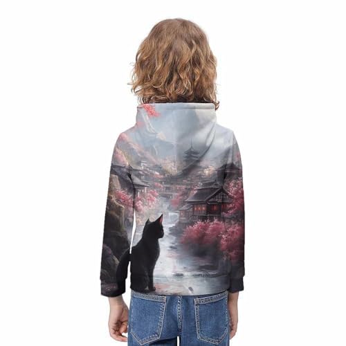 Sweat à Capuche Cherry Blossom Enfant Pull Original 3D Fille Garçon - 4