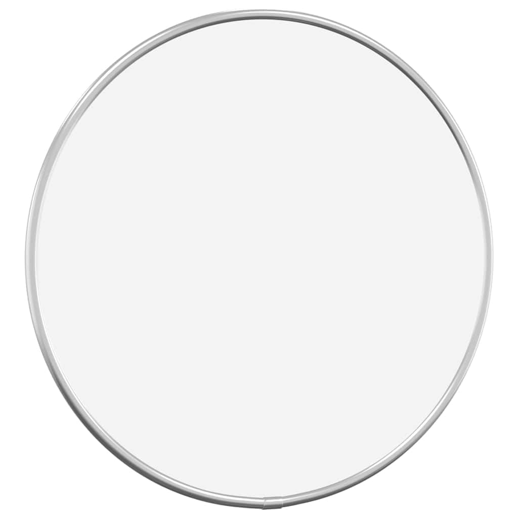 Lustro ścienne, srebrne, okrągłe, średnica 30 cm, ze szkłem i ramą z PCW, lustro wiszące do łazienki, korytarza, sypialni, garderoby i salonu, przezroczyste lustro dekoracyjne z naturalnym