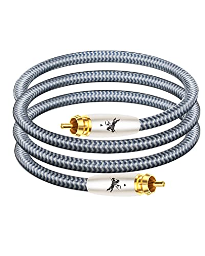 Impeto Subwoofer Digital Audio Coaxial Cable Dual Shielded Cord, 24K Gold Plated Connector Rca To Rca Stereo Cable, 4.9Feet/1.5M Imp-2202 #TOP8