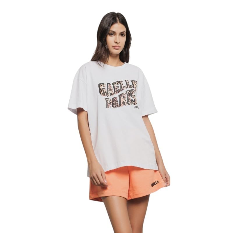 T-shirt blanc imprimé logo Animalier Gaelle Paris, le basique idéal