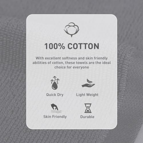 Image of MYTRIDENT Face Towel | Urban Comfort | Quick Drying | Travel Friendly | for Men /Women | 6 Pc Face Towel (30 cm x 30 cm) | 100% Cotton 450 GSM - Black