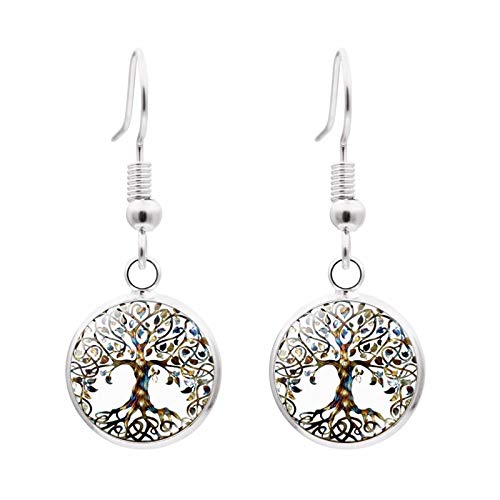 RTY Family Tree Life Tree Pendant Necklace Earrings and Bracelet Vintage Hopeful Life Tree 3pcs Jewelry Set4