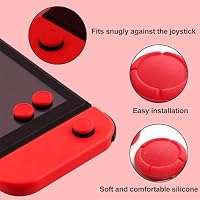 6 Joystick Kappen für Nintendo Switch/Lite/OLED, Switch Thumb Grips für Nintendo, Silikon Thumb Grip, Thumbstick Grip Switch Lite Zubehör Nintendo Switch Daumenkappen (Rot) – Ansicht 3