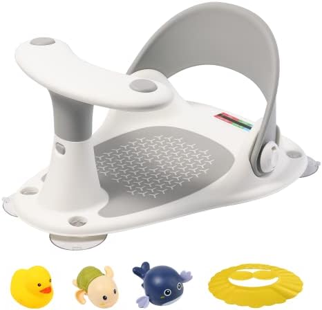 Baby Bath Seat LDIIDII Baby Bathtub Seat Infant Bath Seat for Babies 6 Months&Up Sit Up Bath,Baby Bath Support Baby Bath Chair Baby Tub Seat Toddler Bath Seat with 3 Bath Toys/Shower Cap