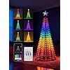 6FT Christmas Cone Tree,Smart RGB LED Lights with App & Remote Control,Music-synced and DIY Multicolor String Lights,Indoor & Outdoor Waterproof Christmas Decoration Lights for House